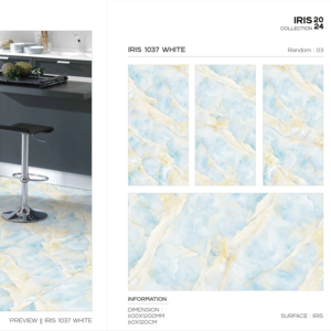 Azulejos de porcelana de calidad de exportación con acabado iris en tamaño 60x120cm 600x1200mm 24x48 para proyectos modernos de revestimiento de paredes y pisos interiores. - Product Image 1