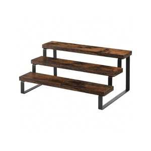 2-Tier Wooden Cupcake Holder With Metal Frame for <b>Kitchen</b> Countertop Wooden & Metal Tiered Display Stand In Reasonable Price - Product Image 2