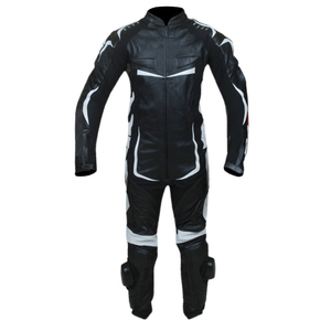Traje de Motociclismo de Cuero Negro y Blanco de Alta Calidad para Hombre, Manga Larga, Resistente al Viento, para Todas las Estaciones, Mono Protector - Product Image 2
