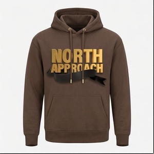 Sweat à capuche North Approach pour homme, marron, imprimé feuille d'or, décontracté, avec poche avant, coupe classique, pour l'automne - Product Image 1