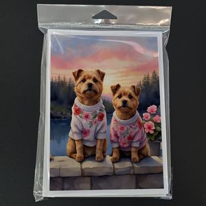 Lunatique Norfolk Terrier Deux Coeurs A7 Cartes De Voeux Pack de 8 Cartes De Note Vierges avec Enveloppes Taille 5x7 - Product Image 3