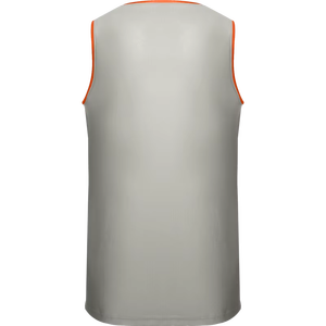 Camiseta de Baloncesto sin Mangas para Hombre, Cuello en V, Color Gris, Transpirable, Poliéster, Estampado Sublimado, Corte Regular, para Todas las Temporadas - Product Image 3