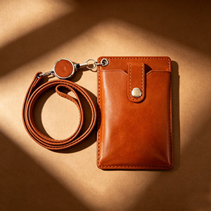 Castello High Quality Cowhide Card Case Vegetable Tanned Leather Open Closure Handmade Long Chain Polyester Lining <b>Wallets</b> - Product Image 1