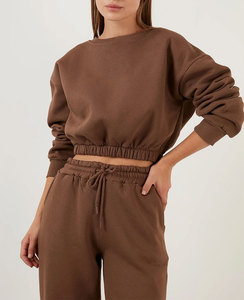 Sudadera con capucha y cremallera de gran tamaño con logotipo personalizado para mujer, conjunto de pantalones de chándal, técnica impresa, chándal de mujer del fabricante - Product Image 4