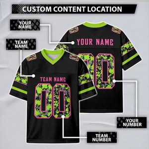 Camiseta de Fútbol Personalizada 100% Poliéster, Diseño Negro Rosa-Verde Neón, Transpirable, de Secado Rápido, Sin Mangas, con Nombre, Número y Equipo Personalizados - Product Image 1