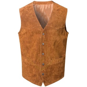Chaleco de Cuero Transpirable de Invierno para Hombre, Chaleco de Cuero Personalizado con Cuello en V para Motocicleta - Product Image 2