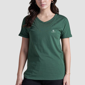 Nueva Camiseta de Mujer de Color Sólido, Holgada, Simple, Básica, con Cuello Redondo, Moderna, Personalizable, Informal, Verano 2026 - Product Image 1