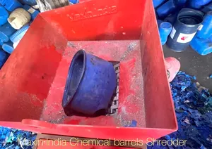 Best Quality HDPE Blue Drum <b>Shredder</b> Double Shaft Semi-Automatic 1000 kg/hr Electric Plastic Crushing Machines - Product Image 6
