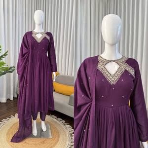 Ramdev Trading Indian Ethnic Wear Wholesale Women's Designer Kurti Set Bridal Lehenga Vichitra <b>Silk</b> <b>Fabric</b> Wedding Party Quick - Product Image 5
