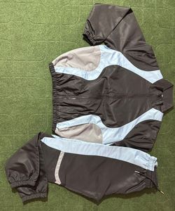 Chándal Unisex con Capucha y Cremallera Completa, Diseño Deportivo, Bloques de Color Sólido, Transpirable, de Secado Rápido, de Nailon, para Verano, Ajuste Regular, para Adultos - Product Image 4