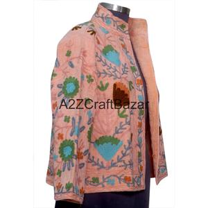 Chaqueta Suzani TNT Tejida a Mano 100% Algodón, Abrigo Bordado para Mujer, Forro de Algodón Transpirable, Estampado Floral, Primavera Verano - Product Image 4