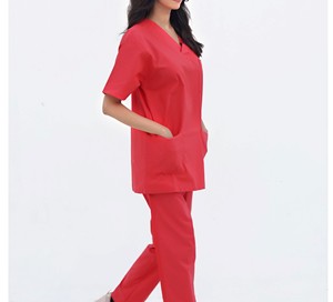 <b>Nurse</b> <b>Scrub</b> Comfortable Anti-Wrinkle Durable Polyester/Cotton Woven Fabric Breathable High Quality Hospital Use Customizable - Product Image 3