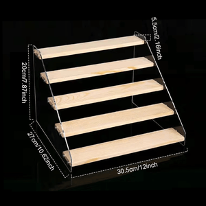 Wooden Trading Card <b>Display</b> Stand Riser Shelf Magnetic Holder for Graded Cards Self-Pickup Orders Toy Figure <b>Display</b> <b>Case</b> - Product Image 1