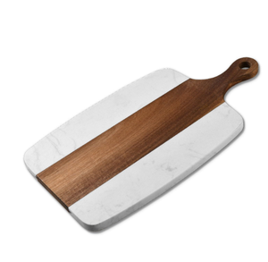 Bol à fruits élégant et décoratif en marbre et bois d'acacia moderne pour la maison et la cuisine - Product Image 5