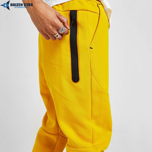Unisex Yellow Hooded Tracksuit Full Sleeve Solid Color Sporty Sweatshirt Pants Set Breathable Polyester Autumn Wear - Product Image 6