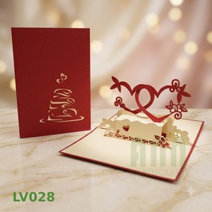 Handmade Love Hearts 3D Pop-Up Wedding Invitation Card Envelope Die-Cut Custom Printed Couples <b>Paper</b> Valentine's Day ANN - Product Image 4