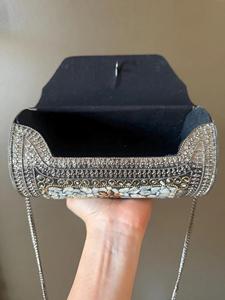 Bolso de Noche Rectangular de Metal Plateado Hecho a Mano con Mosaico, Bolso de Mano para Mujer, Ideal para Bodas y Fiestas, Gran Venta - Product Image 4