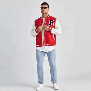 Blouson universitaire homme grande taille, style baseball, personnalisable (couleur, logo), en laine et viscose, à capuche, broderie, tissu léger - Product Image 6