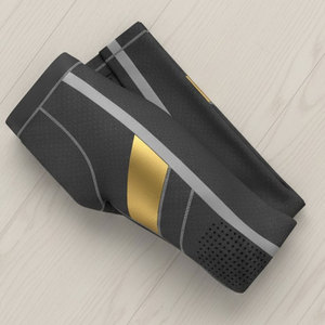 AW Men Compression <b>Leggings</b> Full Length Geometric Pattern Spandex Nylon Elastic Waistband <b>Gold</b> Accents - Product Image 4