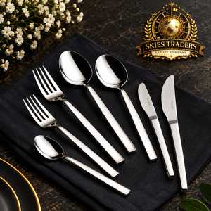 Juego de cubiertos de acero inoxidable con mango en espiral, juego de cubiertos plateados de lujo con acabado espejo, cuchillo, tenedor y cuchara para hotel - Product Image 6