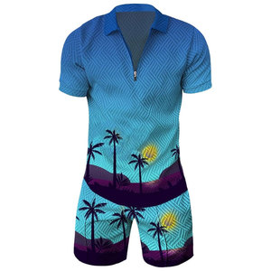 Polyester Material Men Sublimation <b>Short</b> <b>Set</b> Cotton Breathable Trendy O-Neck <b>Top</b> New Fashionable Sublimation <b>Short</b> <b>Set</b> For Men - Product Image 2