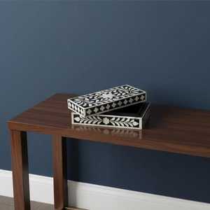Caja de pañuelos de lujo con incrustaciones de hueso para decoración elegante de dormitorios, salas de estar y oficinas - Product Image 2