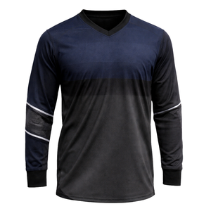 Camiseta de Paintball Gris Marino con Degradado Ombre, Sublimada, Manga Larga, Transpirable, de Malla, para Equipo, Ligera, para Entrenamiento Atlético - Product Image 2