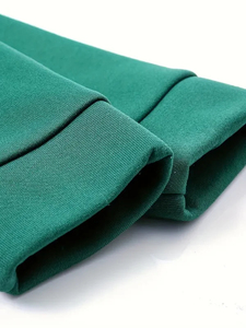 Sweat-shirt à capuche zippé vert uni pour homme, coupe classique, 100 % coton French Terry, décontracté, pour l'automne - Product Image 4