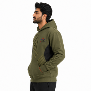Sudadera con Capucha Oversize de Algodón Grueso con Estampado 3D en Relieve, Corte Holgado, Capucha con Cordón y Bolsillo Frontal - Product Image 4