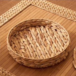 Bandeja de Almacenamiento Nórdica Creativa Tejida a Mano, Plato de Frutas Moderno de Bambú, Adornos Decorativos, Cesta Colgante para Té y Café - Product Image 2
