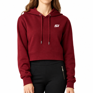 Sudadera con Capucha Corta para Mujer, Estilo Urbano, 100% Algodón, Secado Rápido, Ecológica, Precio al por Mayor - Product Image 1