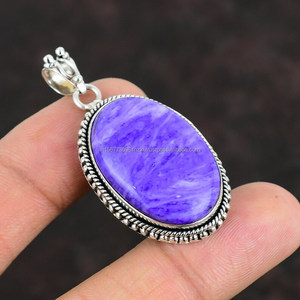 Colgante de Plata de Ley 925, colgante de piedra preciosa Charoite, colgante hecho a mano, joyería de plata, regalo de joyería Charoite para madre - Product Image 4