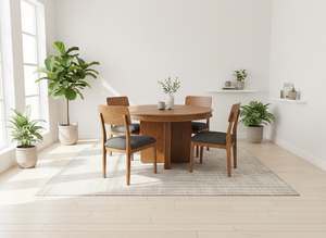 Modern <b>Round</b> Coffee <b>Table</b> Set with <b>4</b> <b>Chairs</b> Solid Ash & MDF Veneer Durable <b>and</b> Lightweight Design - Product Image 5