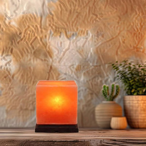 Relaxing <b>Glow</b> Himalayan <b>Cube</b> Salt Lamp Carved High Quality Modern Home Decoration - Product Image 5
