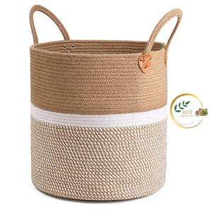 Panier artisanal haut de gamme en fibres naturelles – Solution de rangement durable pour salon, chambre et bureau - Product Image 2