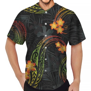 Prix de gros Maillots de baseball Maillots de baseball polynésiens de style décontracté Chemises Top Uniforme en coton polyester de meilleure qualité - Product Image 5