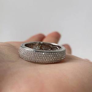 Anillo de Eternidad Completo con Diamantes de Moissanita de Corte Redondo para Unisex, Plata 925 Original, Regalo Sorpresa para Amigos - Product Image 5