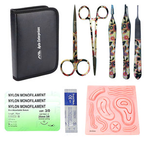High Quality Complete Suture Practice Set Surgical Wound Closure Veterinary Nursing <b>Suturing</b> <b>Kit</b> with Medical Instruments - Product Image 1
