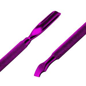 Pousse-ongles double face en acier inoxydable pour manucure avec poignée texturée et design à double tête - Product Image 5