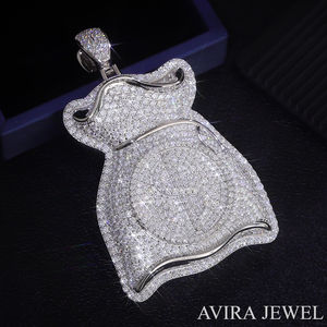 Joyería Unisex Elegante y Atemporal, Colgante Hip Hop de Moissanita, Plata de Ley 925, Chapado en Oro Amarillo y Rosa, Sin Níquel - Product Image 1