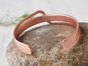 Handcrafted <b>Infinity</b> Copper Cuff <b>Bracelet</b> Open Adjustable Bangle Modern Artisan Jewelry Symbolic Gift For Women Daily Wear - Product Image 5