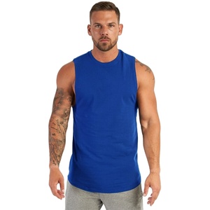 Débardeur sans manches pour homme, bleu royal, col rond, couleur unie, tricoté, coupe décontractée - Product Image 1