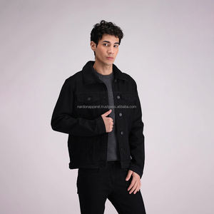 Nardon Apparel Chaqueta de mezclilla para hombre de talla grande de color sólido de invierno 100% algodón de alta calidad - Product Image 5