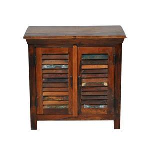 ตู้ไม้สักรีไซเคิลแบบโมดูลาร์ ทำมือ เป็นมิตรกับสิ่งแวดล้อม ทนทาน ดีไซน์บานเกล็ดแบบเรียบง่าย สำหรับร้านกาแฟ โรงแรม ขายส่ง - Product Image 3