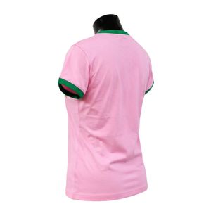เสื้อยืดสีชมพูเขียว แขนสั้น แต่งขอบตัดสี สำหรับผู้หญิง สไตล์ลำลอง แฟชั่นสตรีทแวร์ เสื้อผ้าผู้หญิงทันสมัย ขายส่ง - Product Image 3
