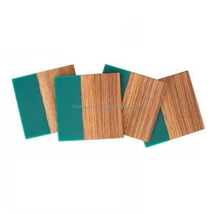 Dessous de verre carré moderne en résine pour tasse à thé vaisselle décorative en bois massif sous-verres classiques RF artisanat tapis pour tasse à thé - Product Image 1