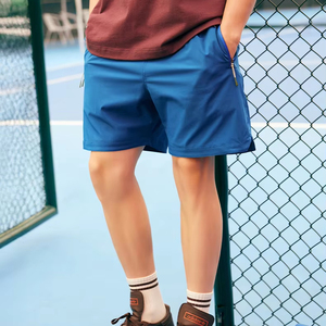 Shorts de bain décontractés pour hommes, jaunes unis, à séchage rapide, taille élastique, taille mi-haute, en polyester/coton - Product Image 5