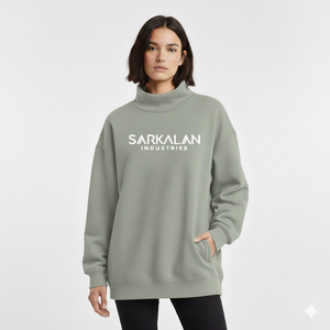 Suéter de punto largo para mujer, estilo oversize, cuello simulado, para invierno, informal, holgado, estilo urbano, top de moda, cómodo para el día a día - Product Image 1