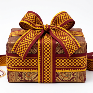 31mm Maroon Yellow Jacquard <b>Ribbon</b> Wholesale for Fashion Accessories Home Decor Upholstery Curtain Design and Craft Supplies - Product Image 4