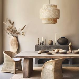Panier en bambou tressé à la main, Décoration murale, Plateau de service, Suspension en bambou tressé à la main, Décoration bohème et côtière, Rattan naturel - Product Image 3